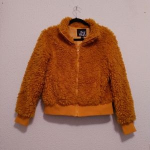 Say What Sherpa Zip Pockets Lined Lightweight Short Jacket sz S